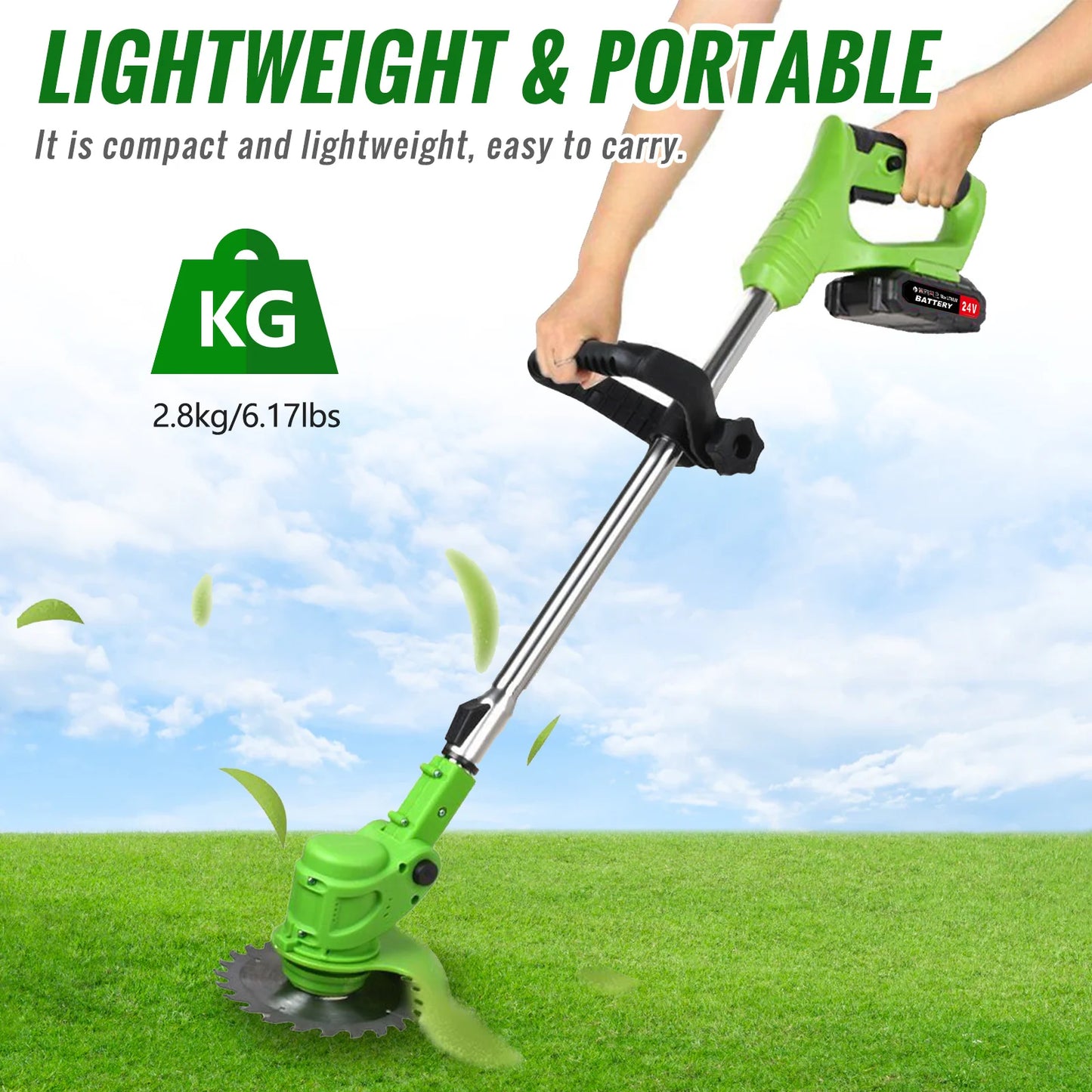 Weed Trimmer Lawn Electric Brushles 2-in-1 Cordless String Grass Trimmer Cutter Fast Charger With 2 xBattery for Yard Garden