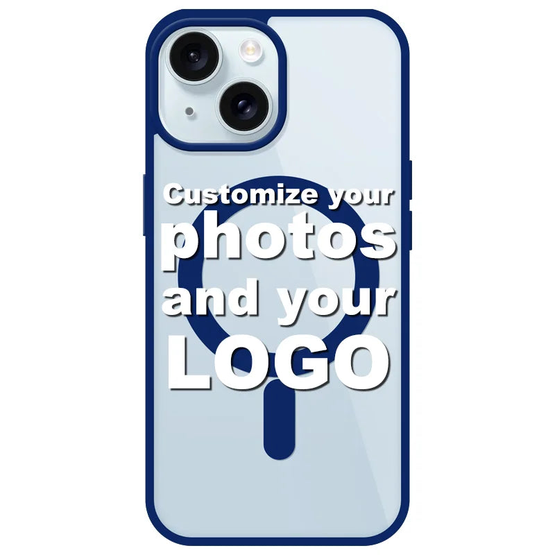 Magnetic Pattern Customized Acrylic Matte Phone Case for iPhone 16 15 14 13 12 11 Pro Max XS Shockproof Birthday Gift Surprise