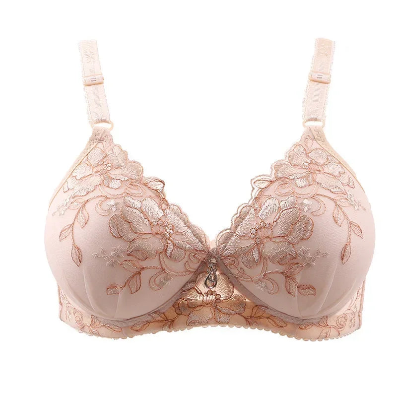 Adjustable Sexy Lingerie Bralette Push Up Bras for Women Vintage Floral Print Lace Underwear