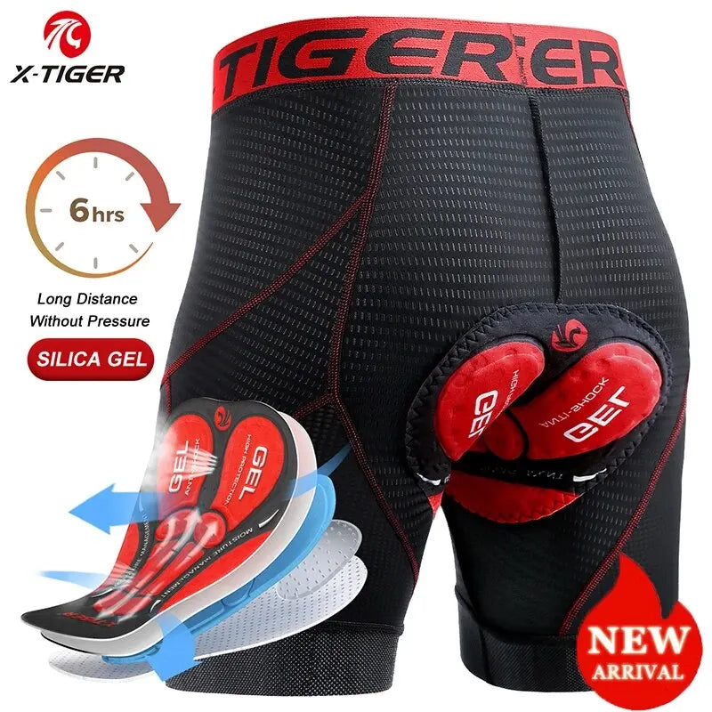 X Tiger Cycling Shorts Breathable Mesh Gel Pad Shockproof MTB Bike Shorts Men’s Bicycle Underwear