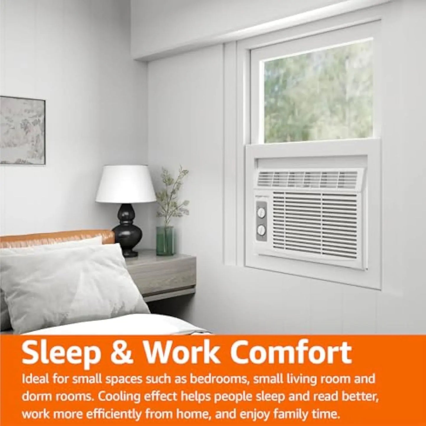 5000-24000BTU WIFI Small Window Air Conditioner, 150-1500 Sqf, Window AC Units with Cool and Fan Functions, Washable Filter