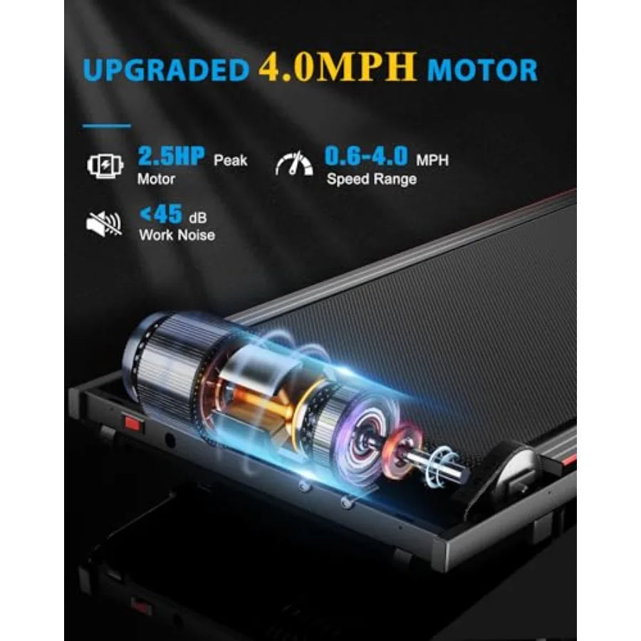 340lb Capacity Under Desk Walking Pad Treadmill with 12 Incline and Large LED Display for Home Office Use Manual Control 3Prese