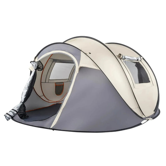 4 Person Pop Up Camping Tent Quick Setup for Outdoor Adventures Hiking Fishing Beach and More