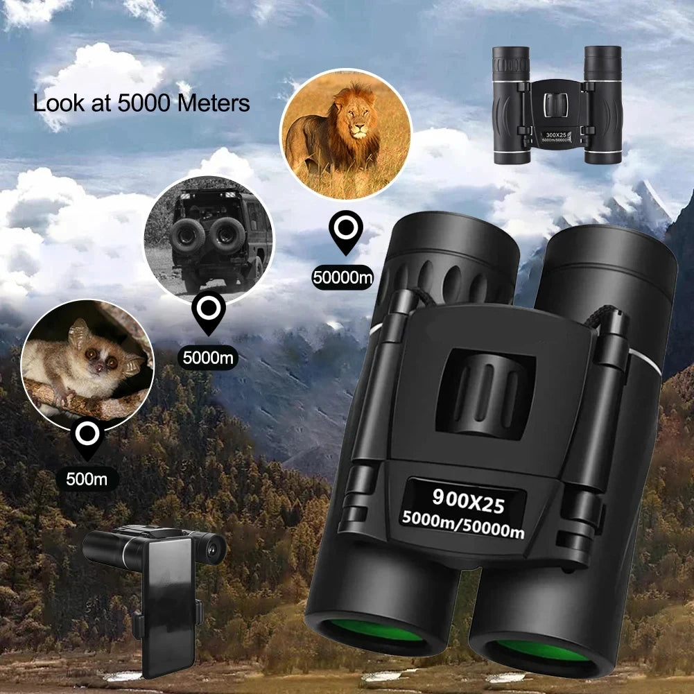 High Definition 900x25 Binoculars Portable Long Distance Telescope for Outdoor Sports Hunting Camping Travel Gift