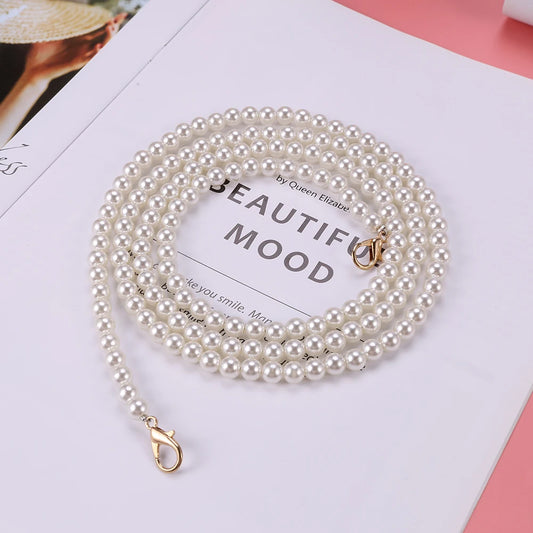Portable Pearl Bag Strap Belt Handles Women Shoulder Handbag Chain Replacement