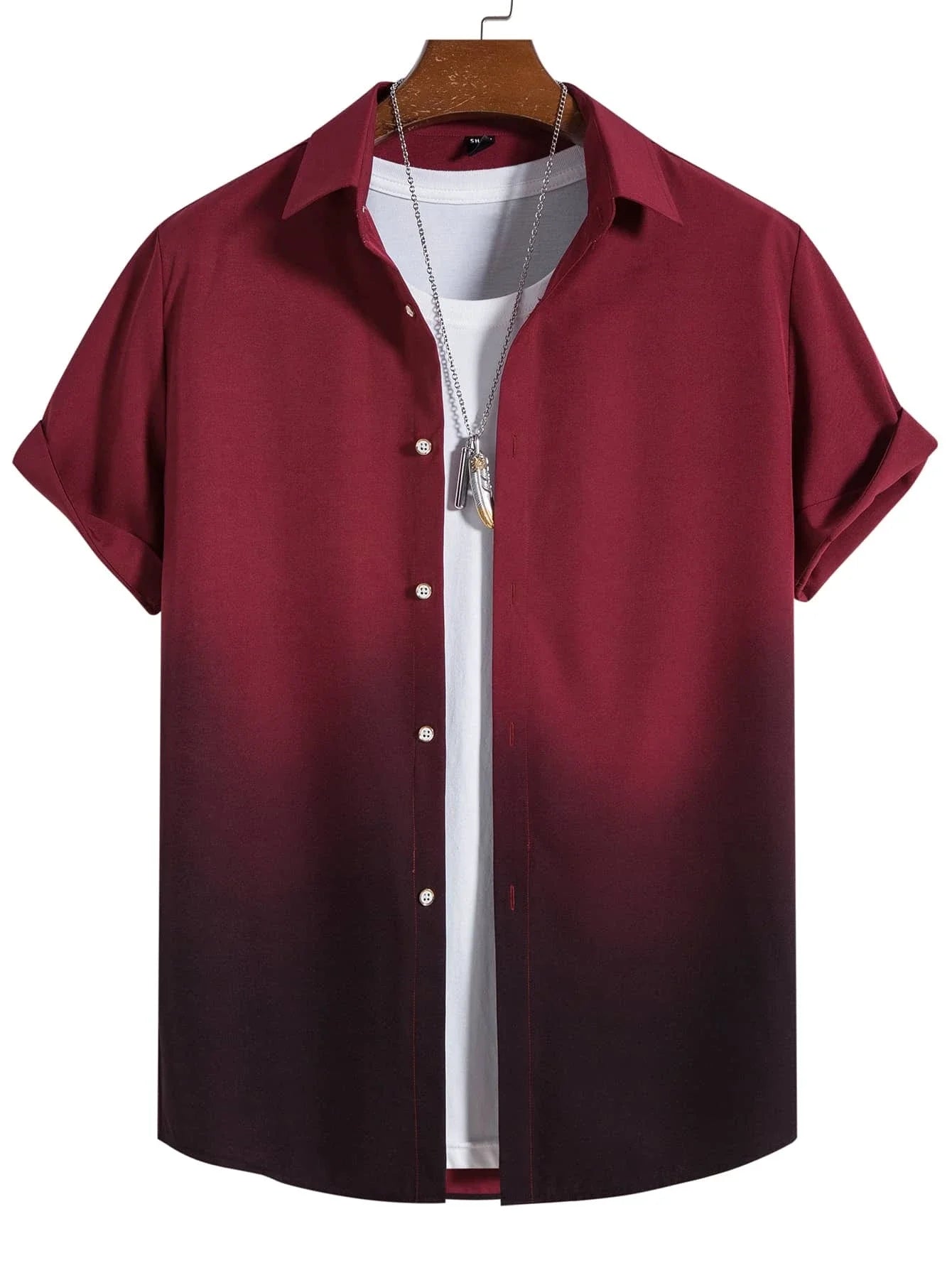 Men's Summer Gradient Design Graphic 3D Print Short Sleeve Shirt Casual Hawaiian Streetwear