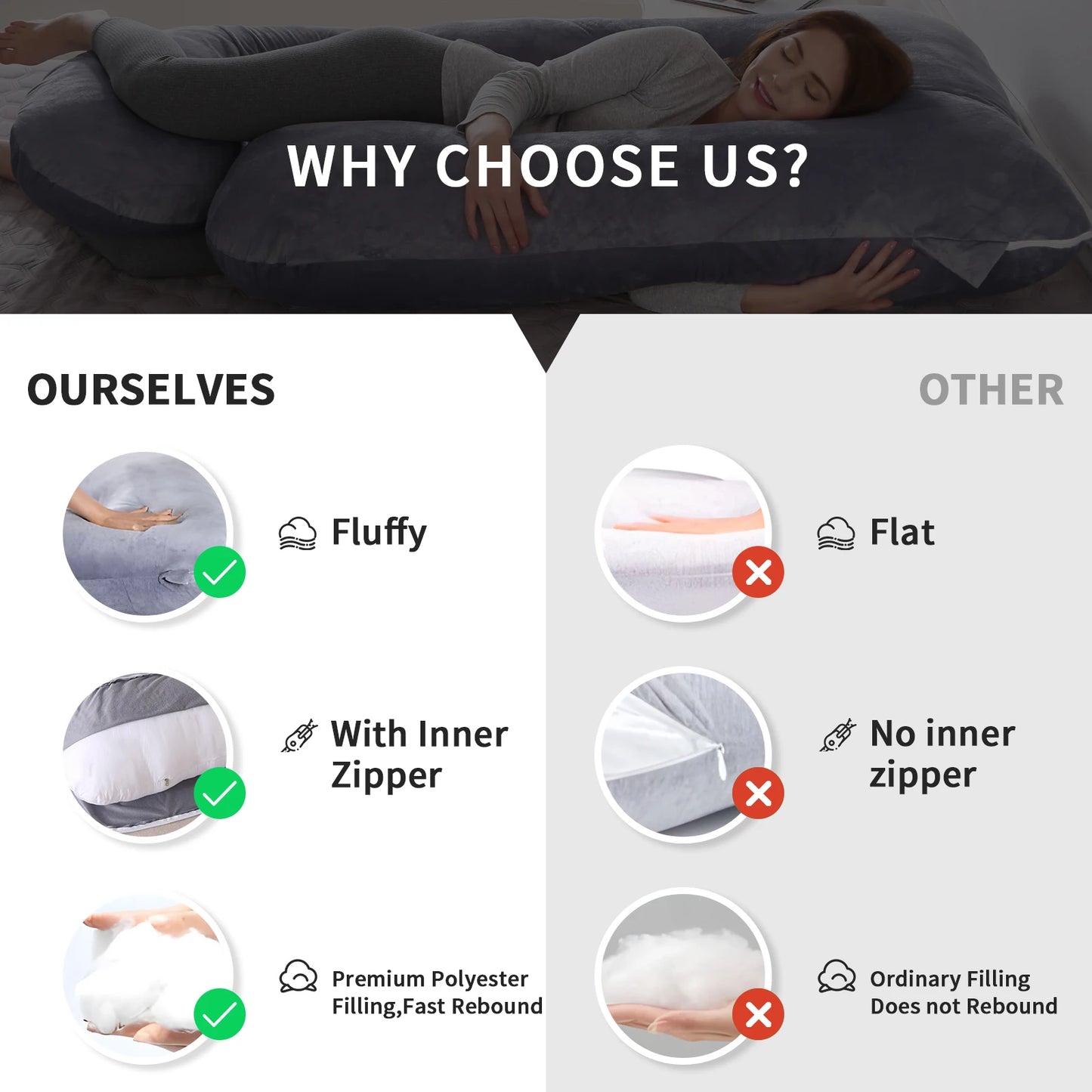 Zhejiang Pregnancy G Shaped Full Body Maternity Pillow