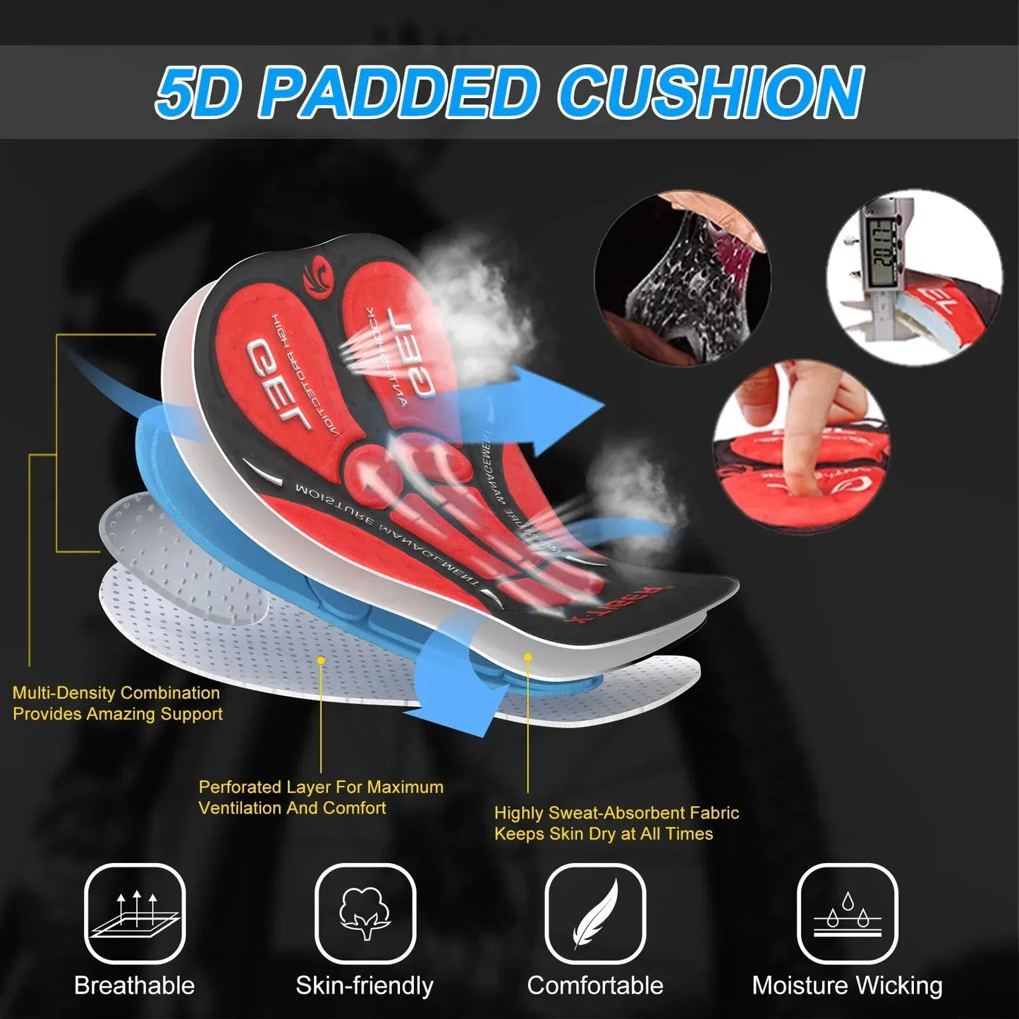 X Tiger Cycling Shorts Breathable Mesh Gel Pad Shockproof MTB Bike Shorts Men’s Bicycle Underwear