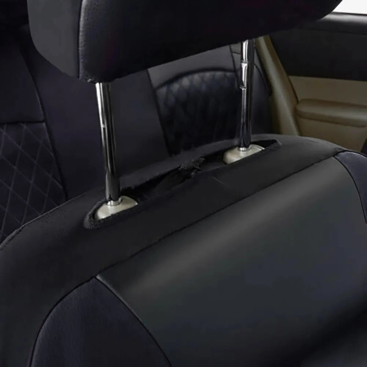 All Season Quilted PU Leather Car Seat Cover Full Surrounded Seat Protector Waterproof Universal Fit Sedan SUV Pickup Truck Seat
