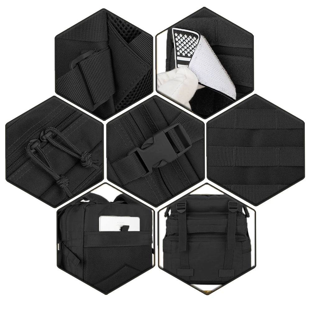 QTQY 30L 50L Tactical Backpack for Men Travel Survival Outdoor 3P Assault Pack EDC Molle Hiking Trekking Hunting Bag