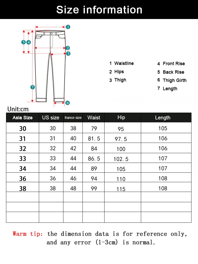 Summer Thin Men's Elastic Cotton Jeans Comfortable Business Casual Pants Fashion Blue Trousers
