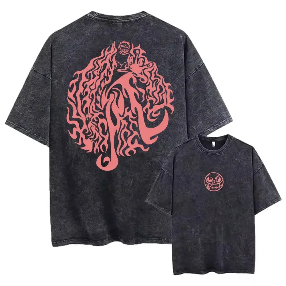 Hip Hop Men Streetwear T Shirt Retro Vintage Washed Tops
