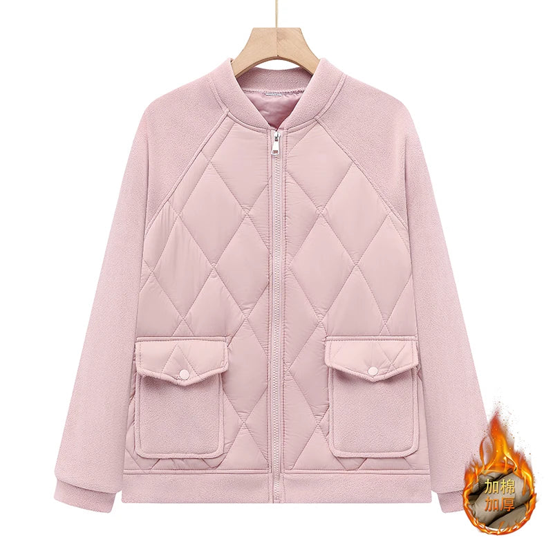Autumn Winter Classic Fleece Jacket 2025 Women's Clothing Zipper Sweatshirt Warm Long Sleeve Thick Plus Size Woolen Sweater