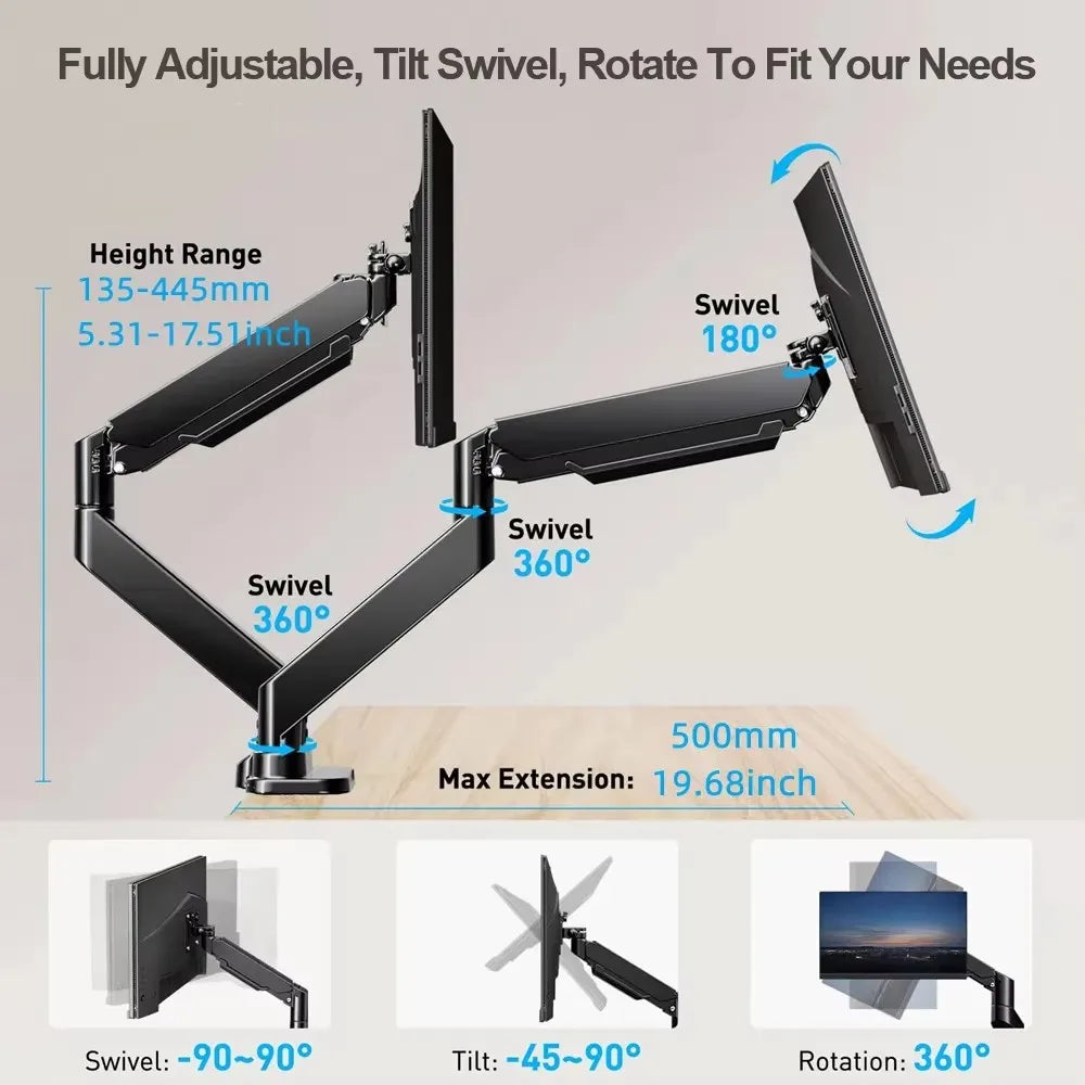 Single Dual Monitor Mount Up To 32 Inch Screens Adjustable Dual Monitor Stand For Home Office