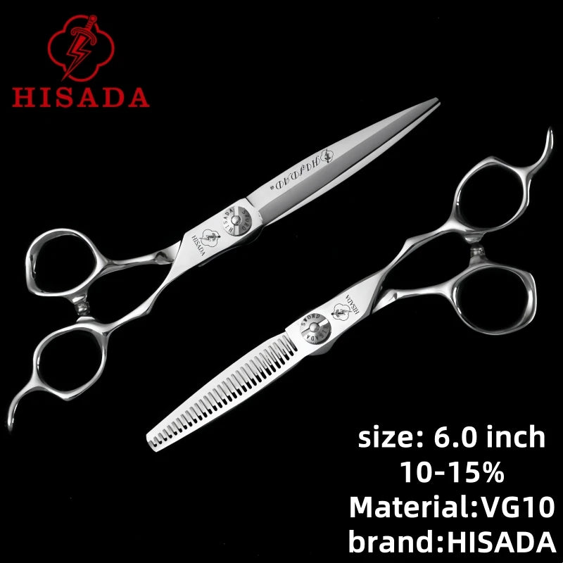 Hisada Professional Hairdressing Scissors 6 Inch VG10 Stainless Steel Cutting Scissors for Salon Use