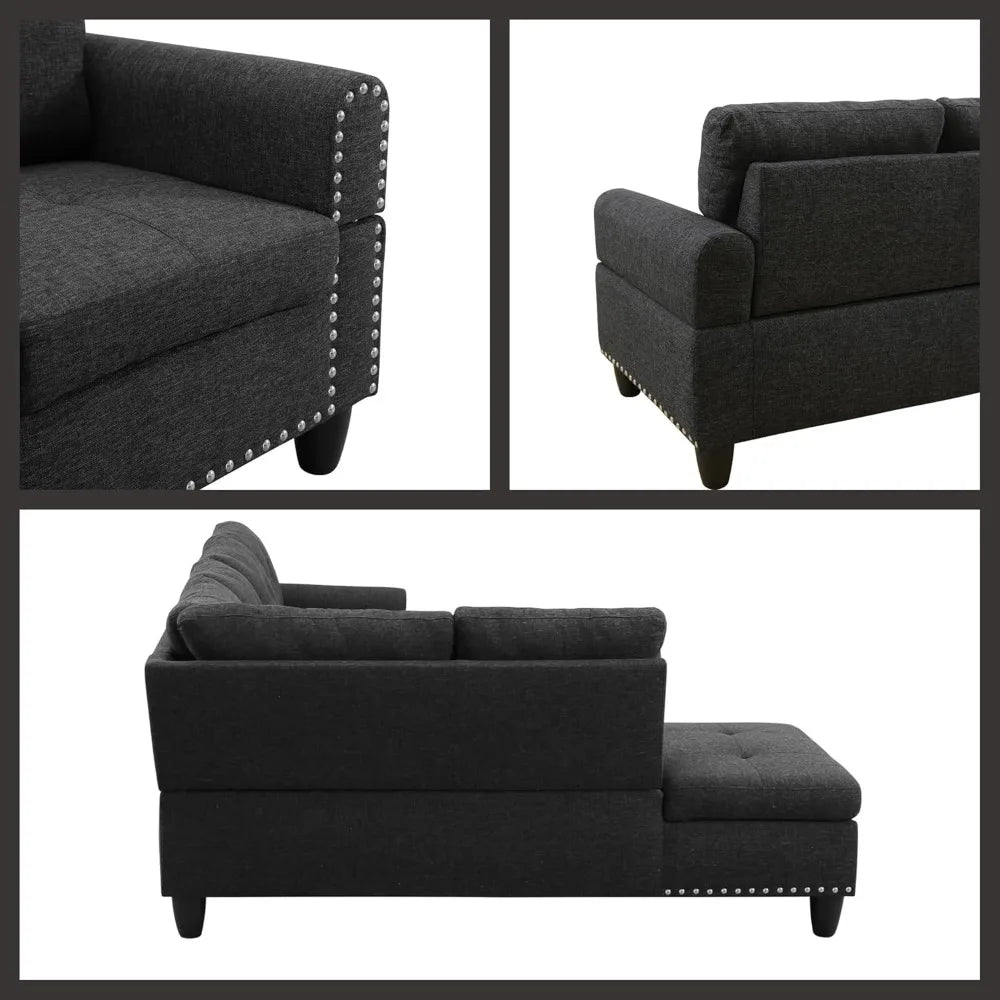 HUANHUICN L Shaped Modular Sectional Sofa With Storage