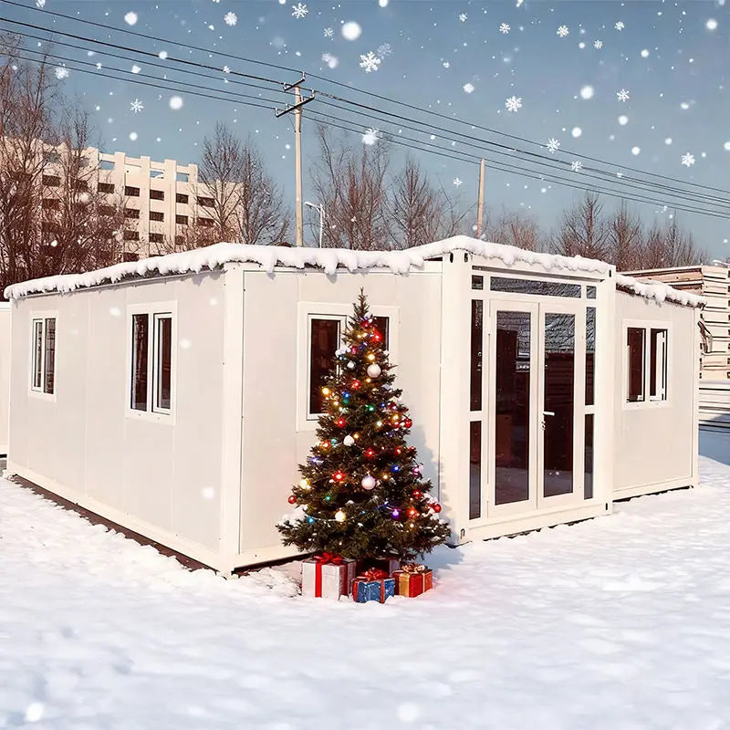 Two Story Mobile Foldable Container House 20ft Expandable Prefab Home with Wheels for Hotel Resort Cabin Outdoor Living