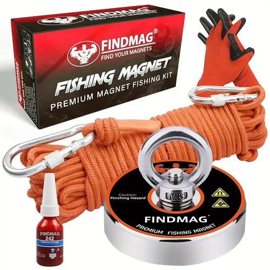 Neodymium Fishing Magnets Kit Strong Pulling Force Magnet Fishing Kit for River Retrieval