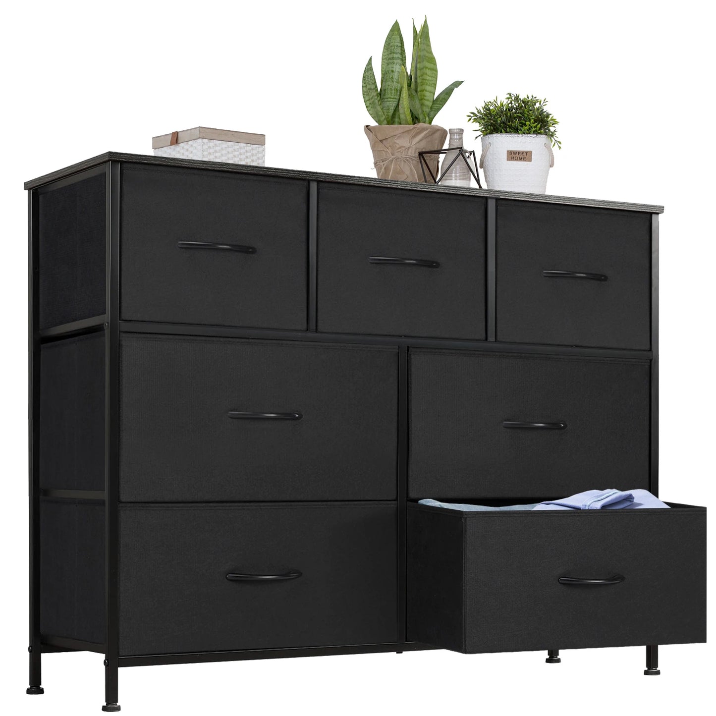 JHK Dresser Storage Cabinet With Fabric Drawers Bedroom