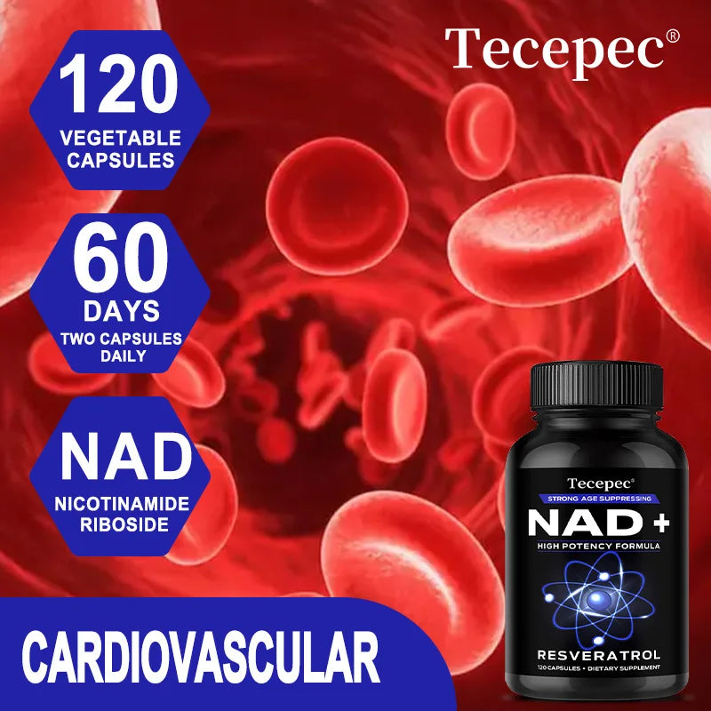 NAD Plus Supplements with Quercetin and Resveratrol for Cell Health Muscle Brain Vision and Heart Health