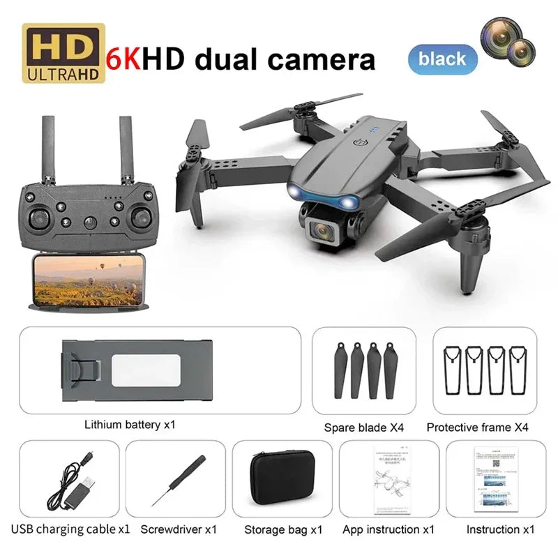 New E99 Pro Drone GPS Professional 8K HD Camera FPV 5G Wifi Brushless Motor Foldable RC Quadcopter Obstacle Avoidance