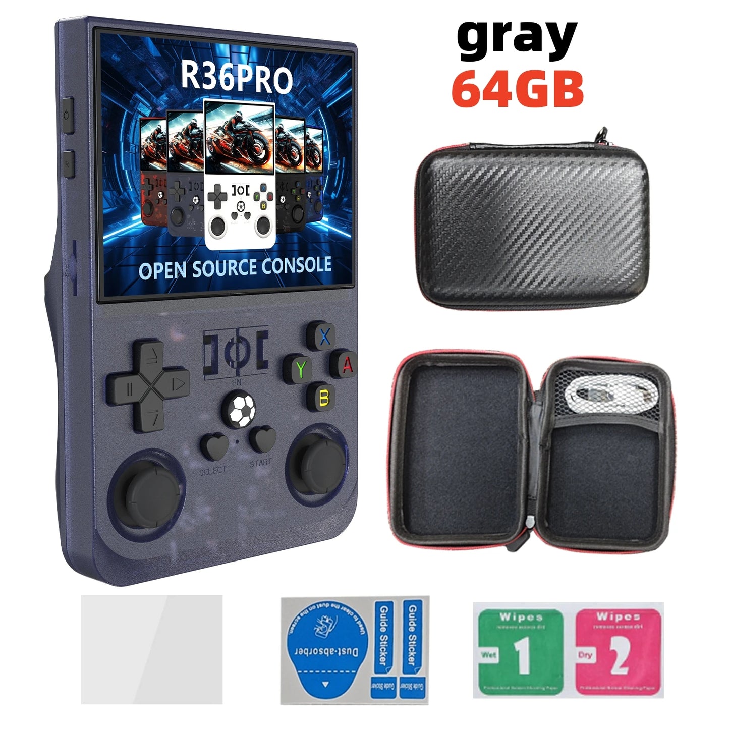 Open Source R36 Pro Retro Handheld Video Game Console with 22000 Games and 35 Inch IPS Screen