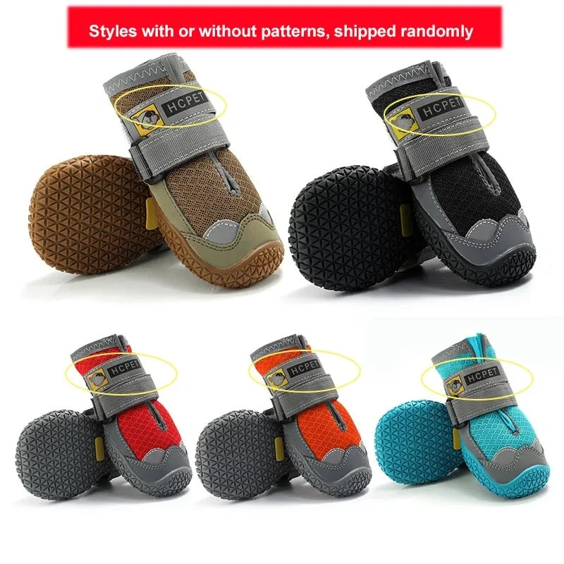 4Pcs Set Dog Shoes for Large Dogs Breathable Professional Outdoor Anti Slip Durable Pet Shoes with Rubber Sole for Hiking