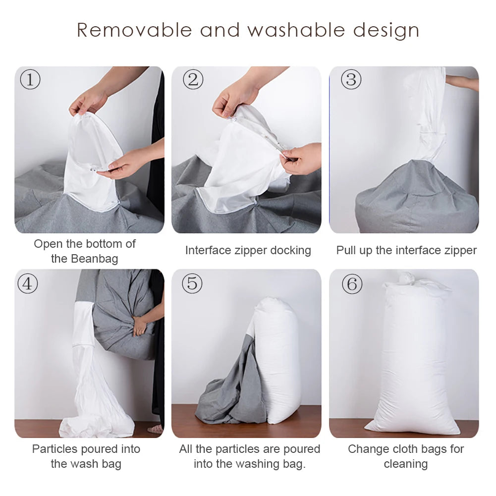 CN Guangdong 100 Cotton Bean Bag Chair Cover Sofa Cover