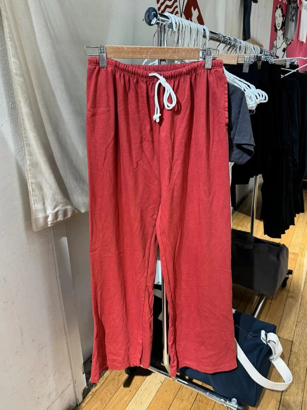 Solid Drawstring Straight Sweatpants for Women High Waist Autumn Casual Cotton Trousers