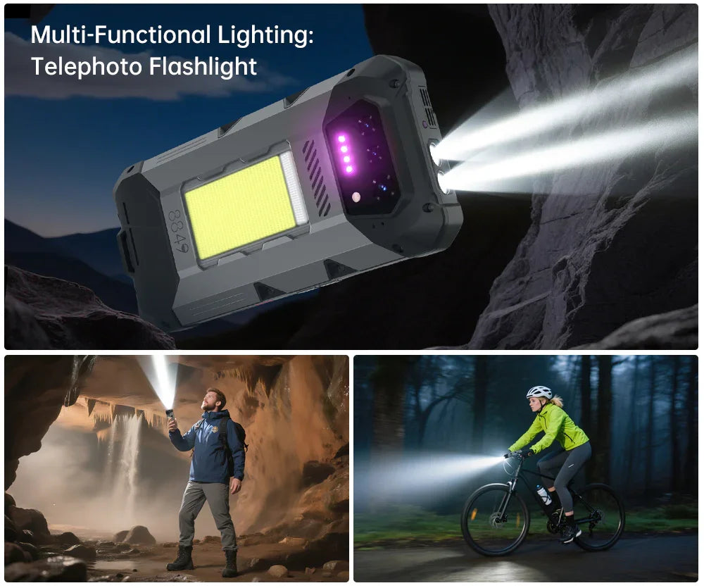 8849 Hike Unihertz Rugged Smartphone 23800mAh 24GB+512GB Expandable 2TB 1200Lumen Flashlight Android14 Two Speakers 6.79'' 120Hz