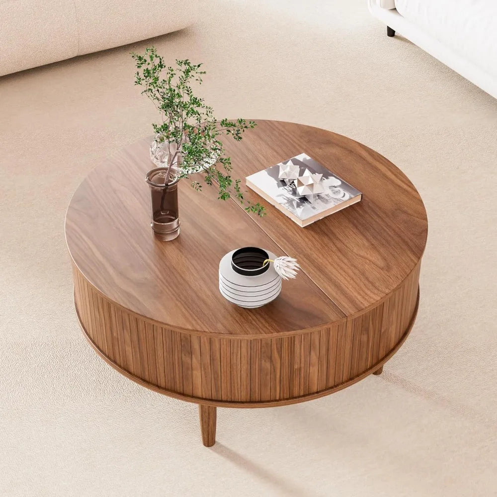 HUANZHUANG Lift Top Coffee Table with Storage Mid Century