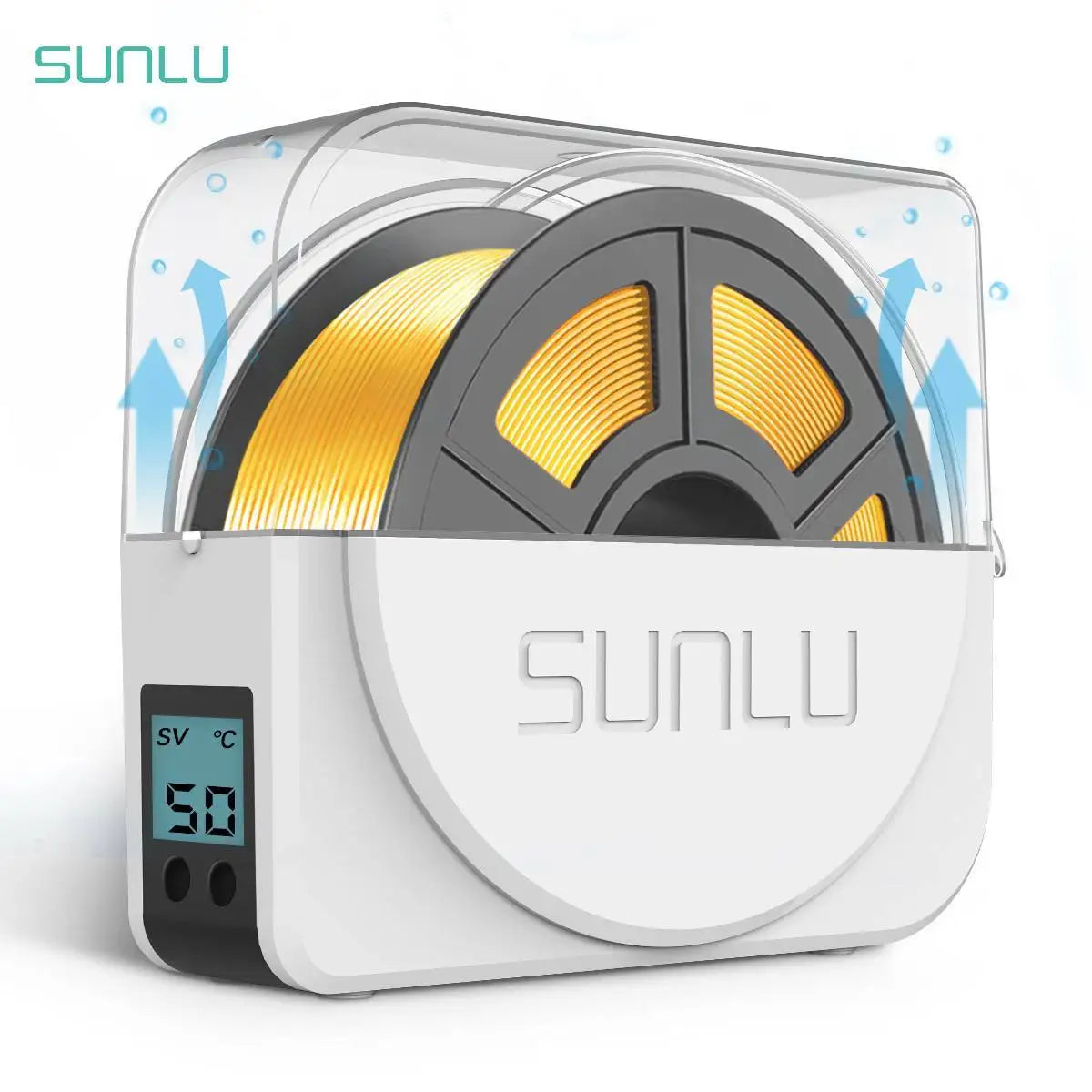 2025 3D Filament Dryer Printing Mate Drying Box Adjustable Thermo 360 Degree Heating Dust Moisture Knot Proof