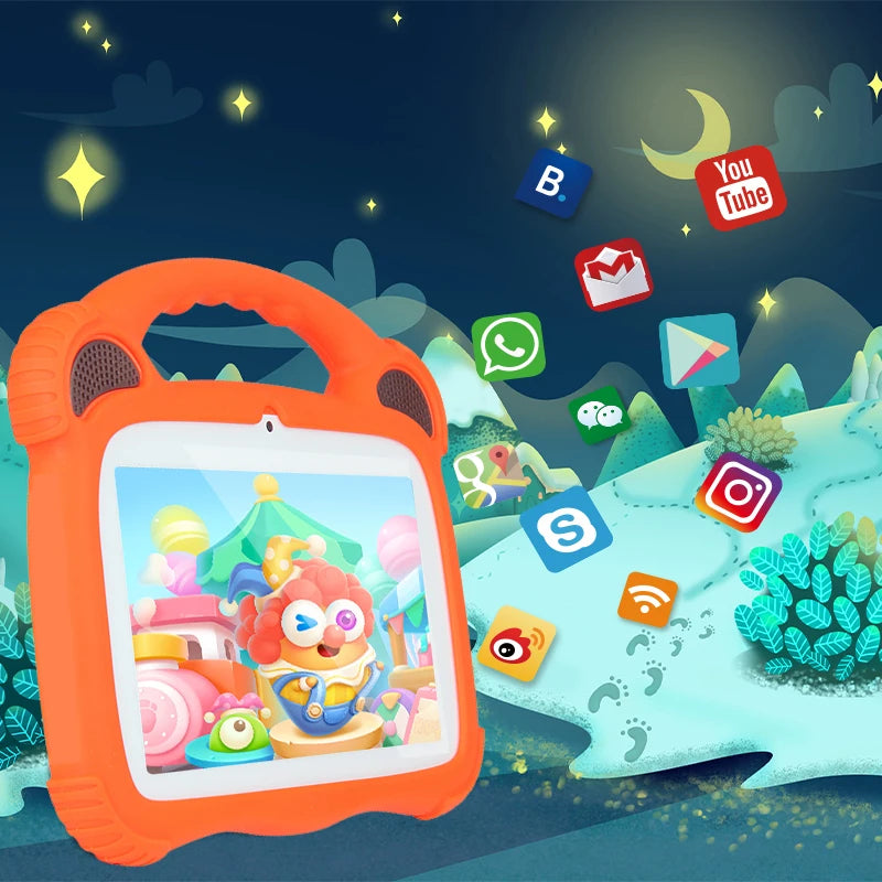 ZZB 7 inch Android Kids Learning Tablet 3000mah 16GB Quad Core Android10 With tablet protective sleeve and tablet tempered film