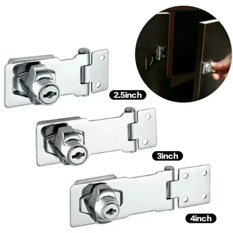 Garage Lock Office Cabinet Security Lock Hardware Locking Hasp Heavy Duty Locking Hasp Staple With Keys Padlock Cupboard Shed