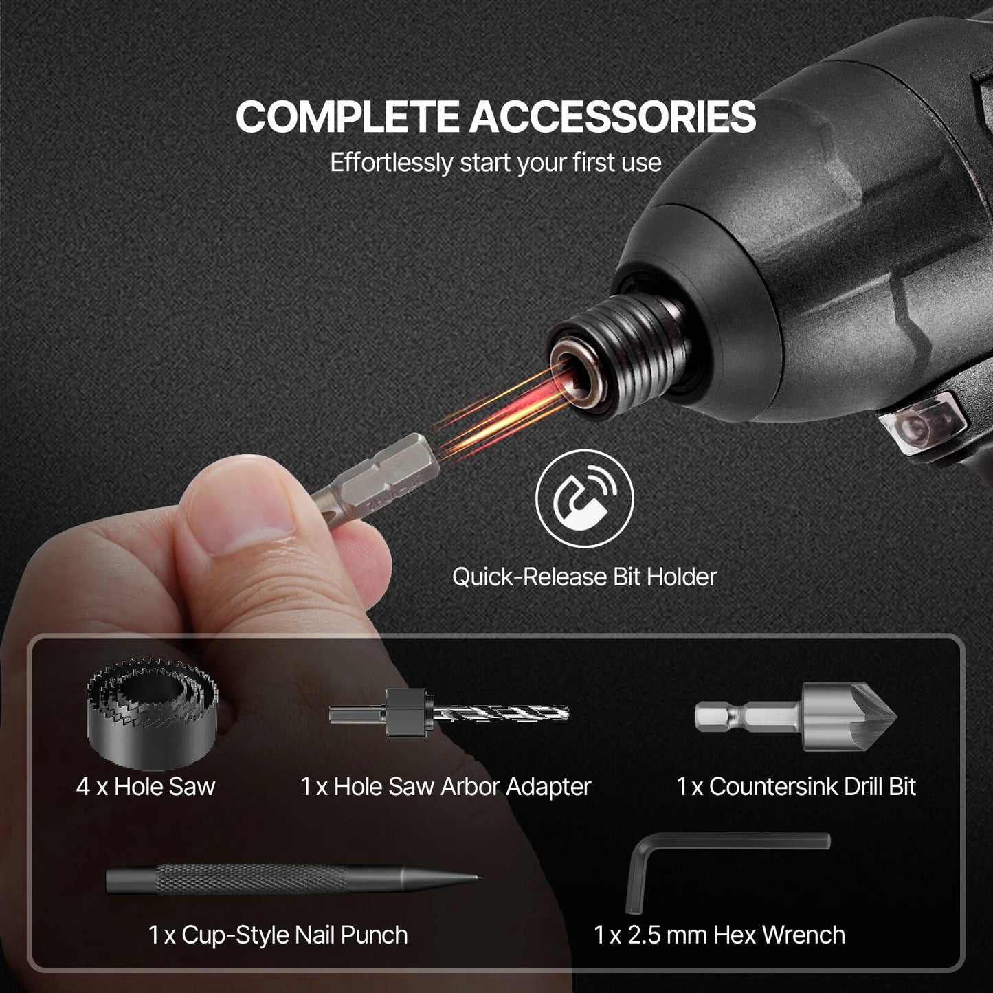 SucceBuy 70 100 101 246 318 Piece Drill Bit Set Screwdriver Bit Set Household Tool Set for Woodworking