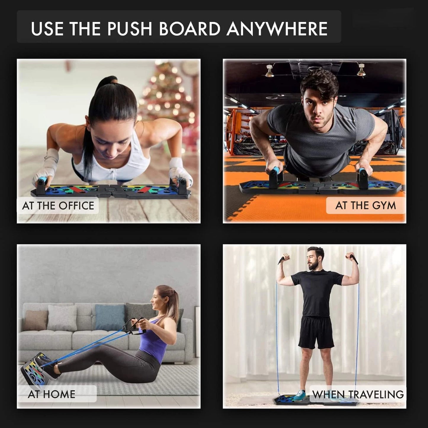 Push Up Board Set Portable Multifunctional Push Up Bar Foldable Fitness Equipment for Chest Abdomen Arms Back Training
