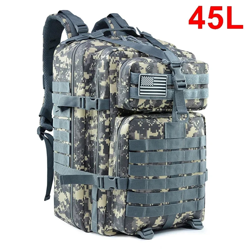 QTQY 30L 50L Tactical Backpack for Men Travel Survival Outdoor 3P Assault Pack EDC Molle Hiking Trekking Hunting Bag