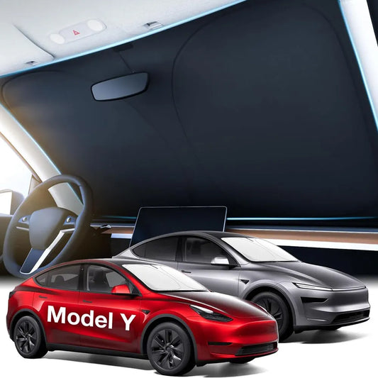2025 Tesla Model Y and Model 3 Highland Windshield Sunshade Foldable Heat Insulation with Storage Bag