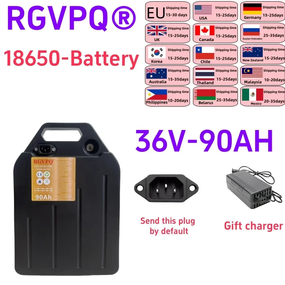 Air Fast Transportation 36V 100AH 18650 Lithium Battery Pack Suitable for Motors Below 3000W