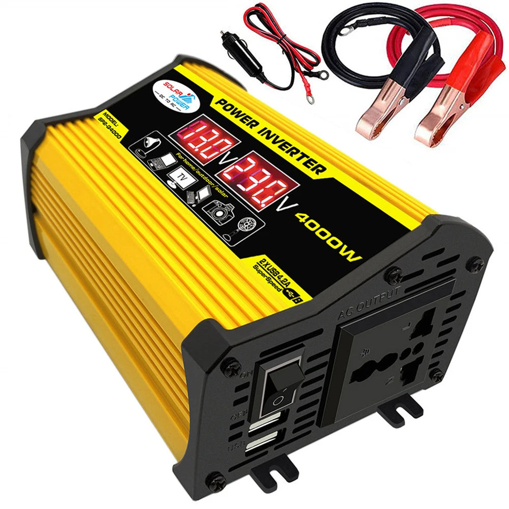 Portable Inverter Car Power Inverters DC 12 Volt To AC 110/220 Volt Transformer 4000W Modified Sine Wave Inverter USB Auto Inverters