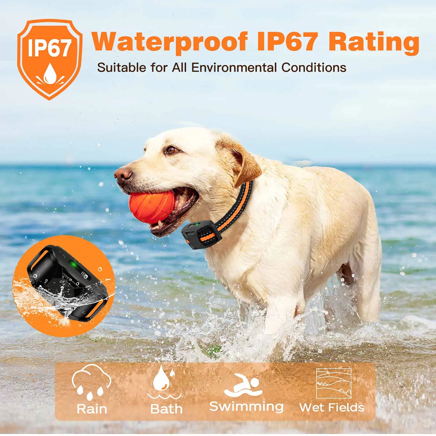3300 Feet Electric Dog Training Collar Remote Control Waterproof for 5 to 120 Pounds Puppy with Shock and Vibration