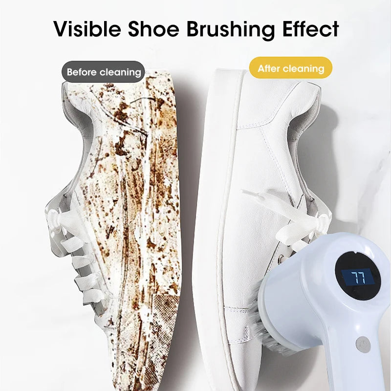 Electric Spin Scrubber Bathroom Cordless Cleaning Brush with 5 Replaceable Brush Heads