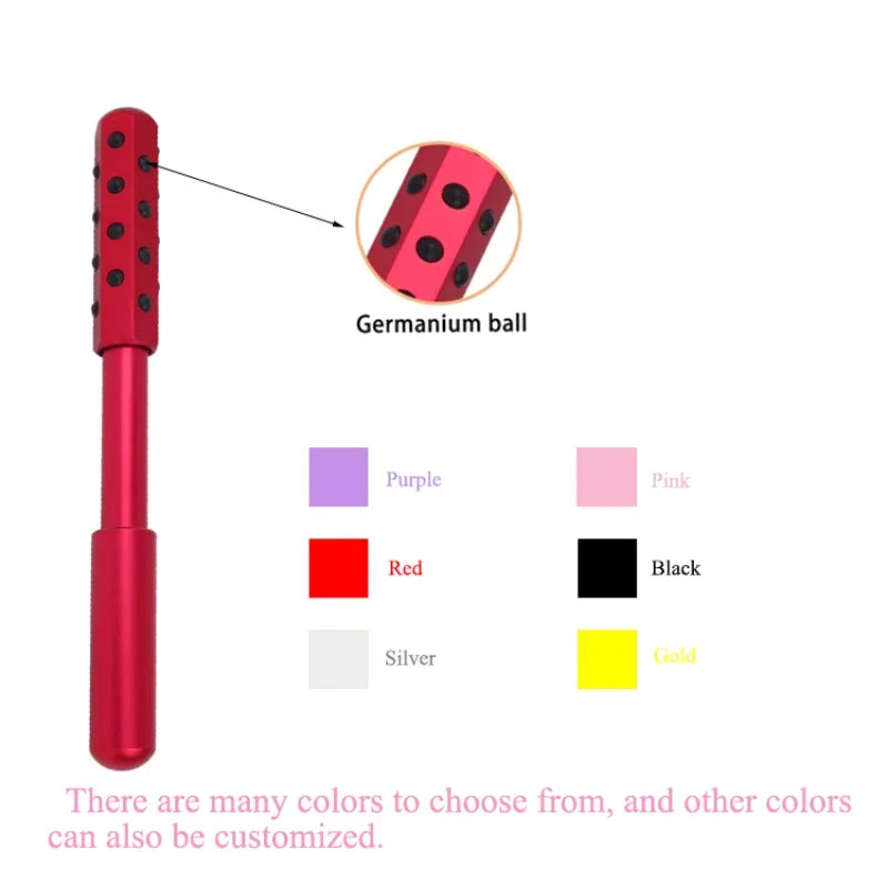 24 Germanium Face Massage Roller Stick Gua Sha Massager for Women Skin Care Beauty Tool