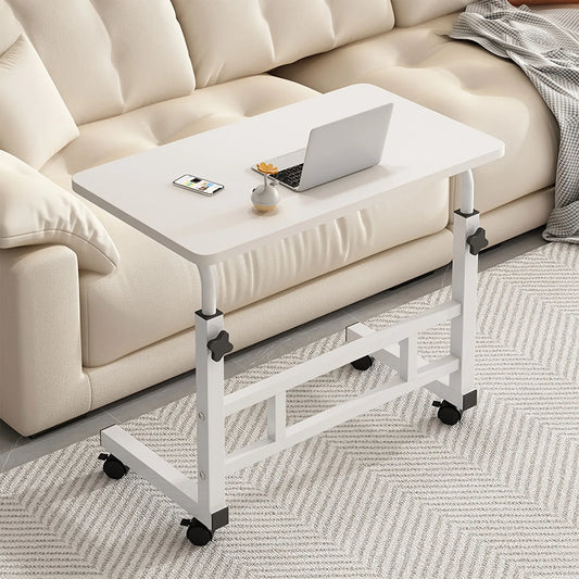 Standing Desk Adjustable Height Mobile Computer Desk with Universal Wheels Sturdy Durable Spacious Study Table for Home
