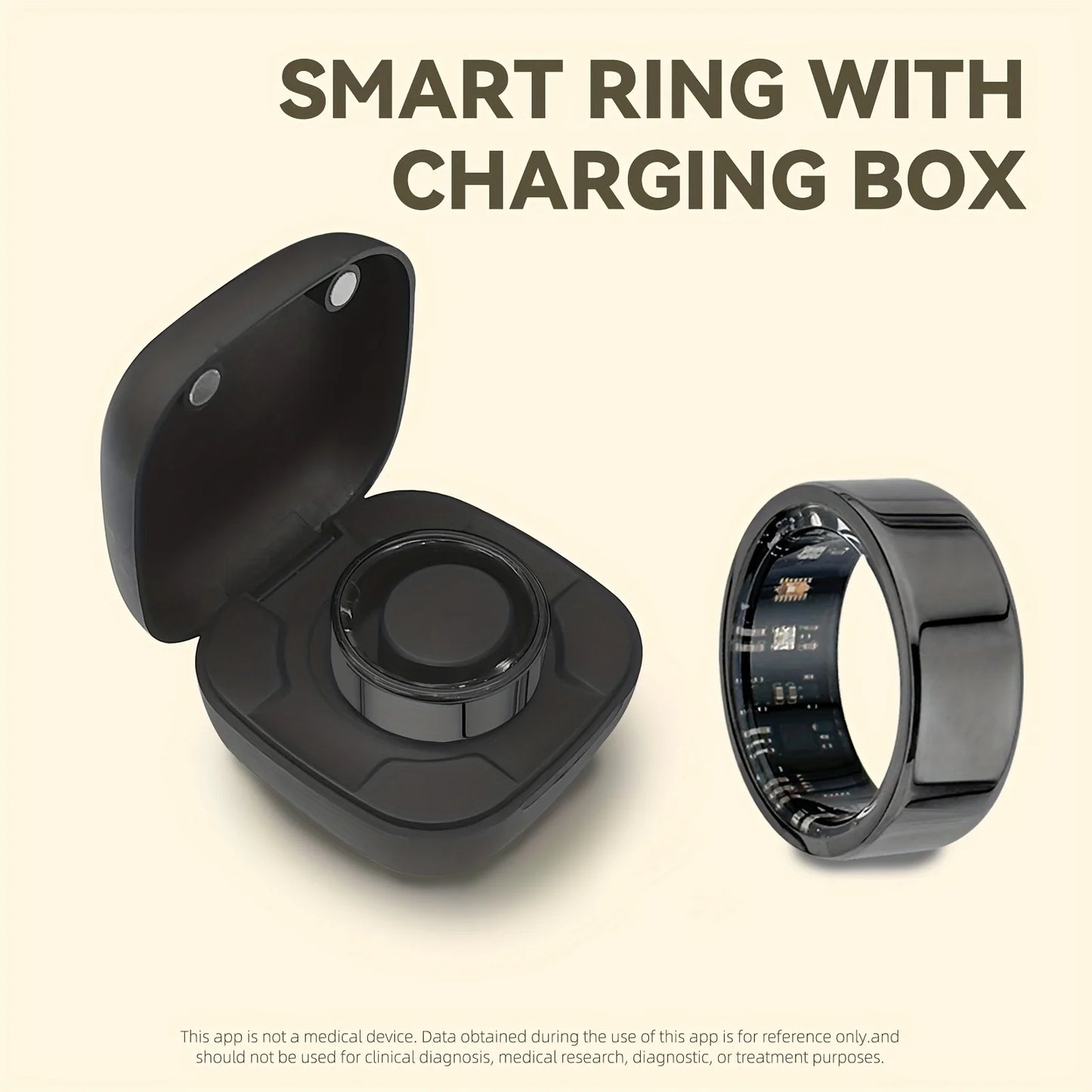 Smart Rings Steps Heart Rate Blood Oxygen Saturation Sleep Distance Calories IP68 Smart Ring Waterproof Multi-sport Mode Tracker