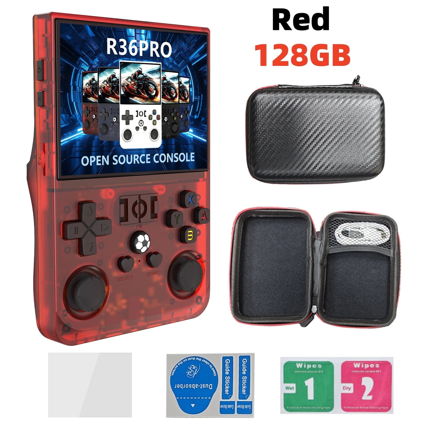 Open Source R36 Pro Retro Handheld Video Game Console with 22000 Games and 35 Inch IPS Screen