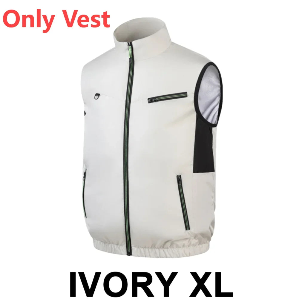 Cooling Vest Ice Fan Vest 3 Gears USB Heat Resistant Air Conditioner Clothes Breathable Wearable Fan Vest for Camping