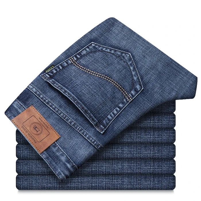 KUBROCN Men Vintage Straight Leg Embroidered Jeans Casual