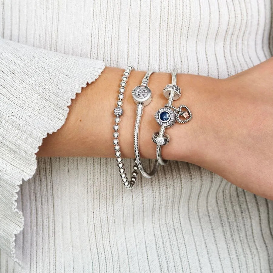 2025 New Creative Pop Sparkling Crown Snake Chain Bracelet for Pandora DIY Women's Exquisite High Quality Jewelry Gifts
