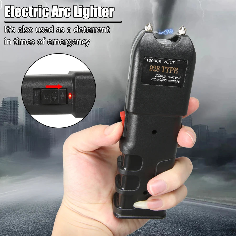 928 Tactical Flashlight - High-Impact ABS, USB Rechargeable with Window Breaker, Fixed Focus Self-Defense Torch